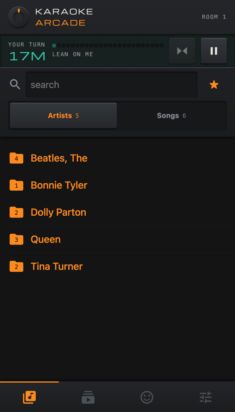 Starred songs